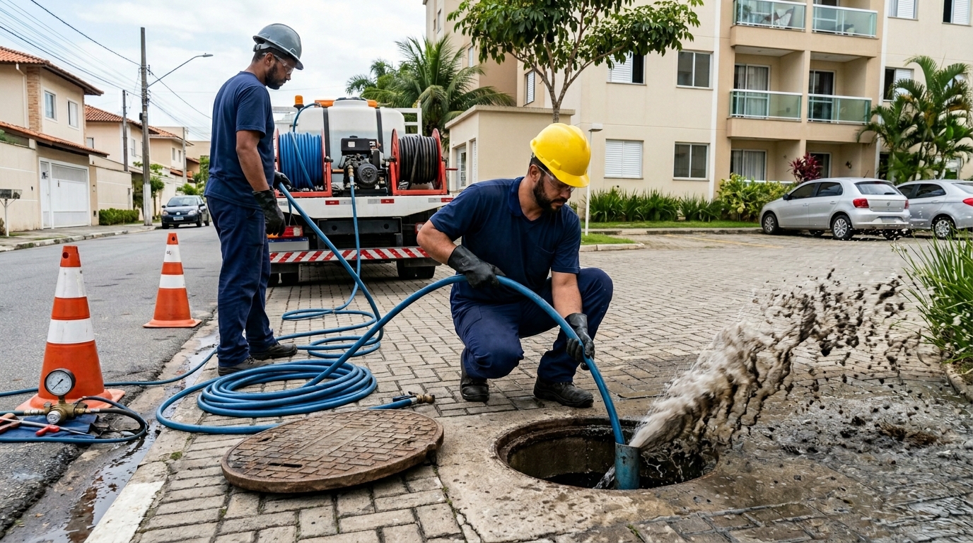 Desobstrução com Alta Pressão em Mandacaru Industrial, Maringá‑PR