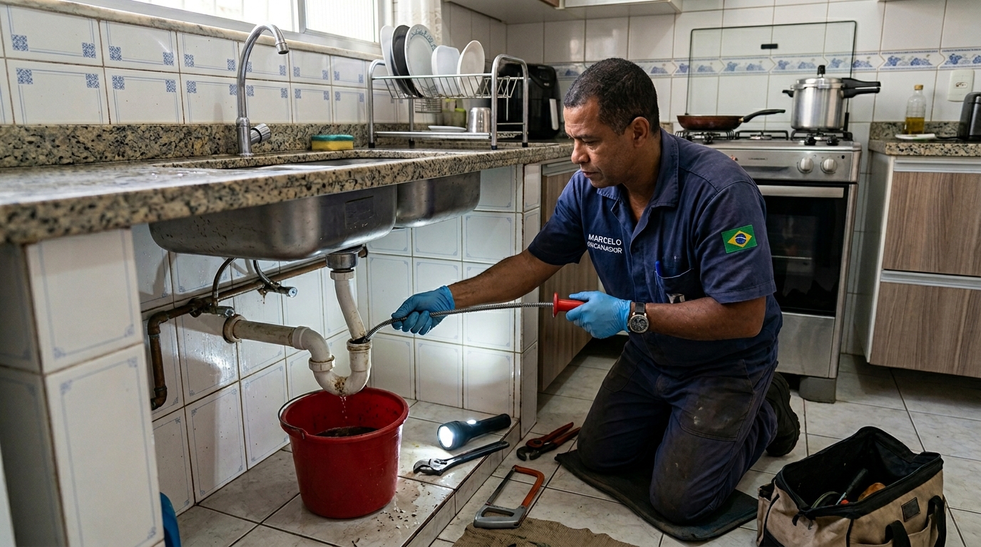 Limpeza de Canos com Equipamento no Jardim do Prado, Maringá‑PR