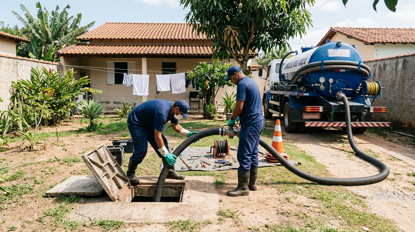 Manutenção de Fossa no Jardim Paris, Maringá‑PR